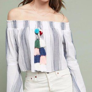 Anthropologie Lilka Playa Pom Pom Tassel Top